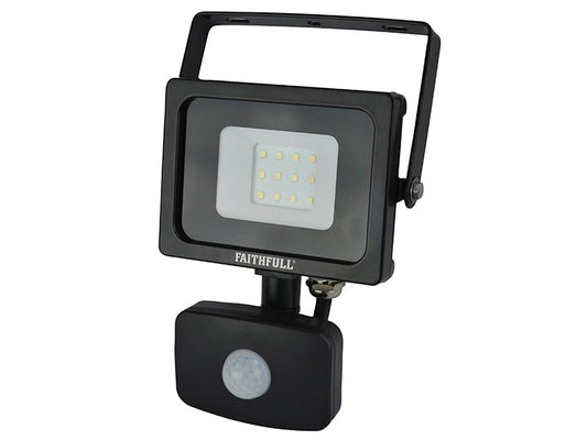 SMD LED Security Light with PIR 10W 800 lumen 240V, Faithfull Power Plus