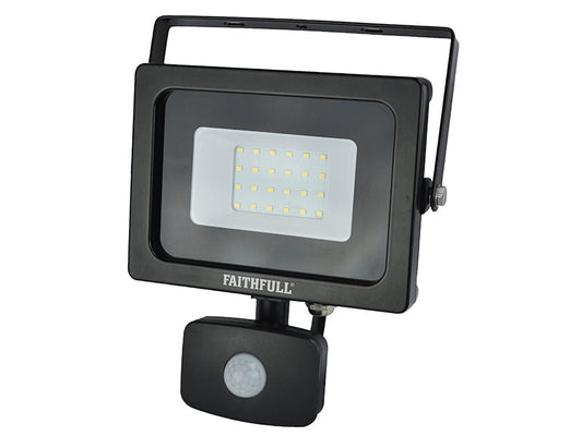 SMD LED Security Light with PIR 20W 1600 lumen 240V, Faithfull Power Plus