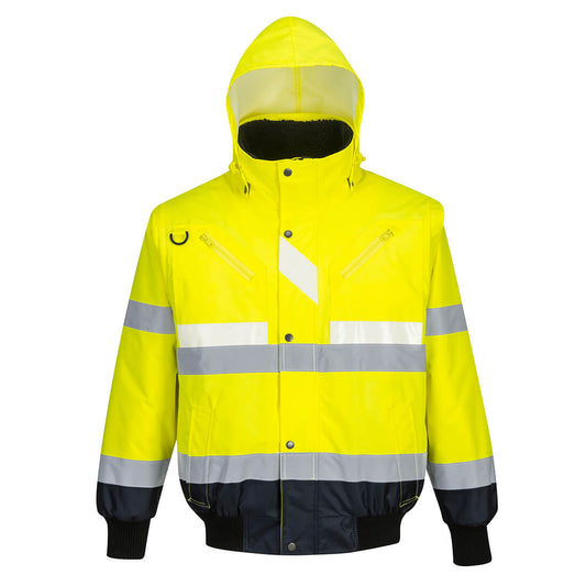 Glowtex Hi-Vis 3-in-1 Contrast Bomber Jacket, Morgans PW