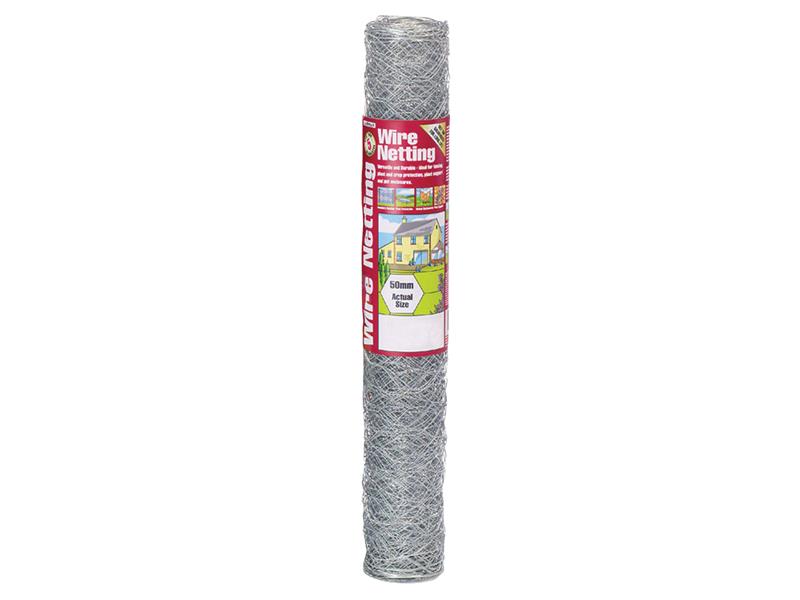 Galvanised Wire Netting 50mm² Hexagon, 10 x 0.9m, Gardman