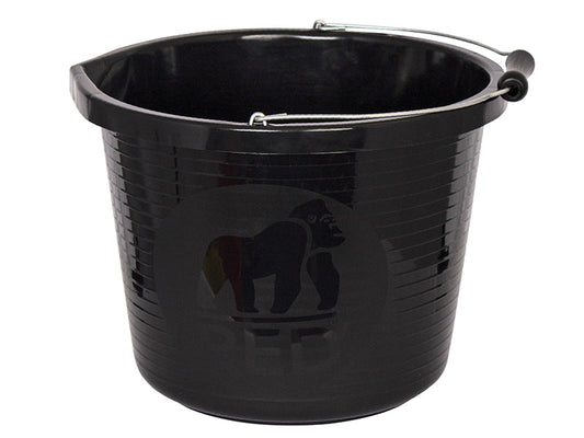 Premium Bucket 14 litre (3 gallon) - Black, Red Gorilla