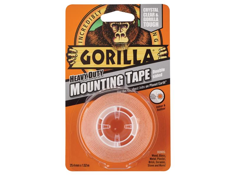 Gorilla Heavy-Duty Mounting Tape 25.4mm x 1.52m Crystal Clear, Gorilla Glue