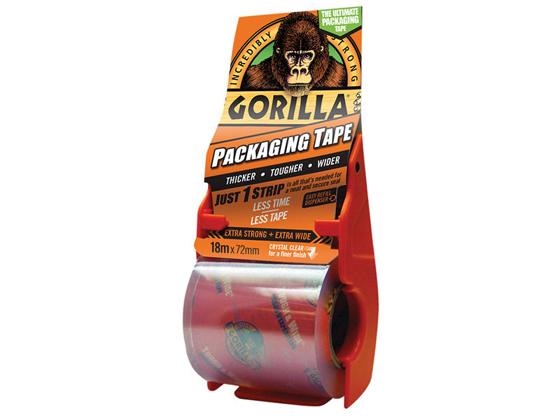 Gorilla Packaging Tape 72mm x 18m Dispenser, Gorilla Glue