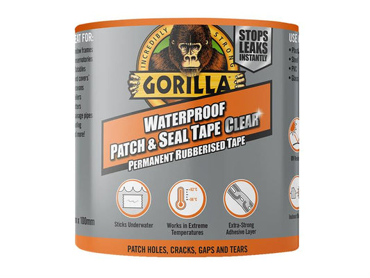 Gorilla® Waterproof Patch & Seal Tape 100mm x 2.4m Clear, Gorilla Glue