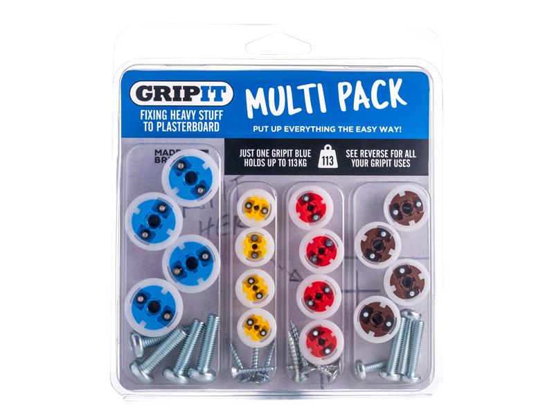 Plasterboard Fixings Multi Pack,16 Piece, Clam Pack, Gripit