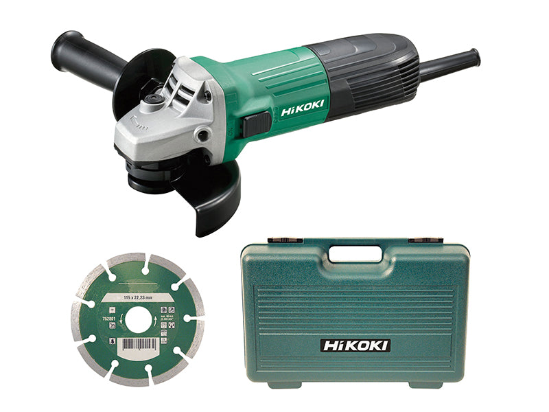 G12STX/J7 Angle Grinder 115mm Diamond Blade & Case 600W 240V, HiKOKI