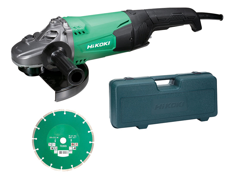 G23STCD/J1 Angle Grinder 230mm Diamond Blade & Case 2000W 240V, HiKOKI