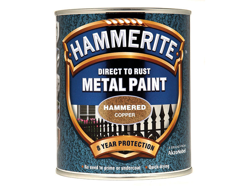 Direct to Rust Hammered Finish Metal Paint Copper 750ml, Hammerite