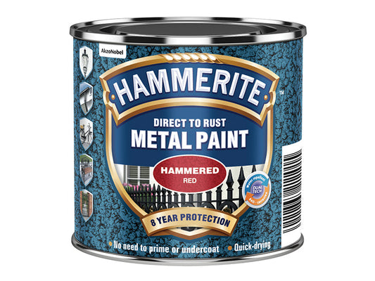 Direct to Rust Hammered Finish Paint Red 250ml, Hammerite