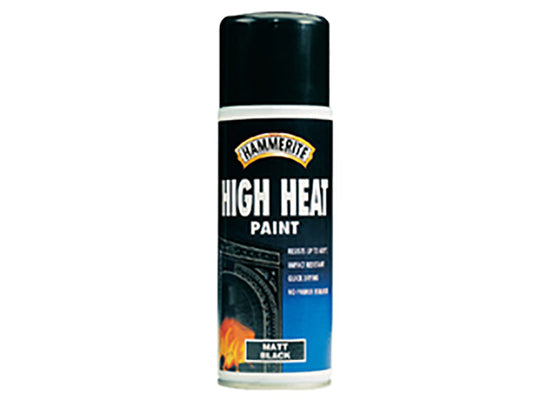 High Heat Paint Aerosol Black 400ml, Hammerite