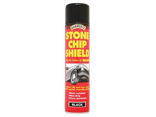 Stonechip Shield Black Aerosol 600ml, Hammerite