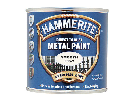 Direct to Rust Smooth Finish Metal Paint Cream 250ml, Hammerite