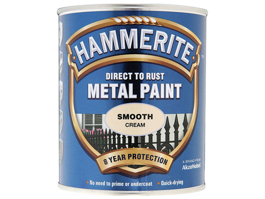 Direct to Rust Smooth Finish Metal Paint Cream 750ml, Hammerite