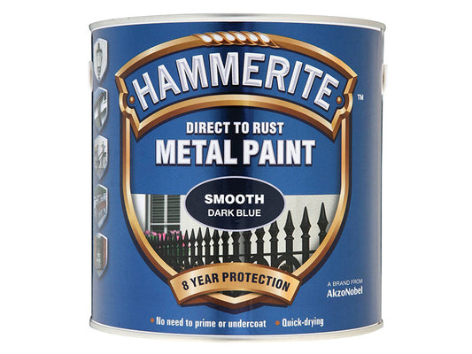 Direct to Rust Smooth Finish Metal Paint Dark Blue 2.5 Litre, Hammerite