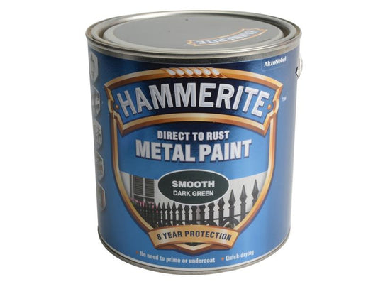 Direct to Rust Smooth Finish Metal Paint Dark Green 2.5 Litre, Hammerite