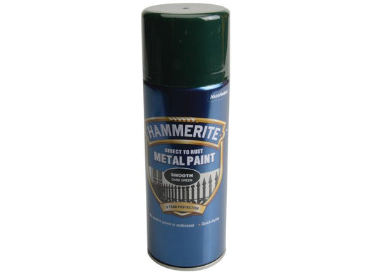 Direct to Rust Smooth Finish Aerosol Dark Green 400ml, Hammerite