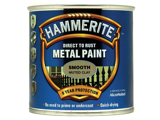 Direct to Rust Smooth Finish Metal Paint Muted Clay 250ml, Hammerite