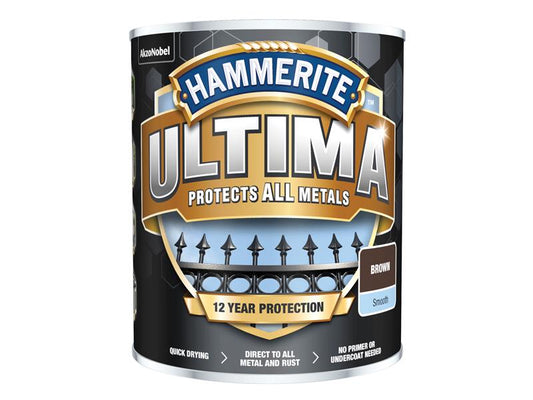 Ultima Metal Paint Smooth Brown 750ml, Hammerite