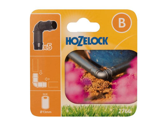 2766 90° Elbow Connector 13mm (Pack 5), Hozelock