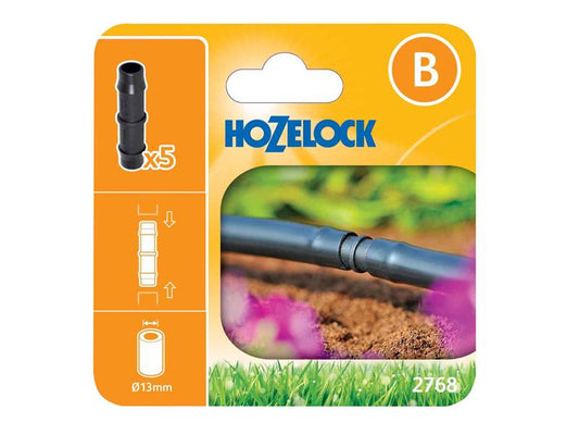 2768 Straight Connector 13mm (Pack 5), Hozelock