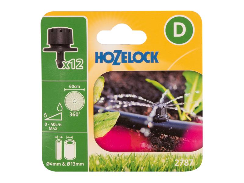 2787 End of Line Adjustable Mini Sprinkler 4/13mm (Pack 12), Hozelock