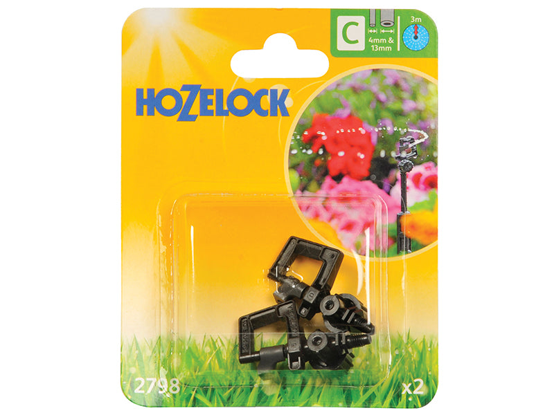 2798 Adjustable 360° Mini Sprinkler (Pack 2), Hozelock