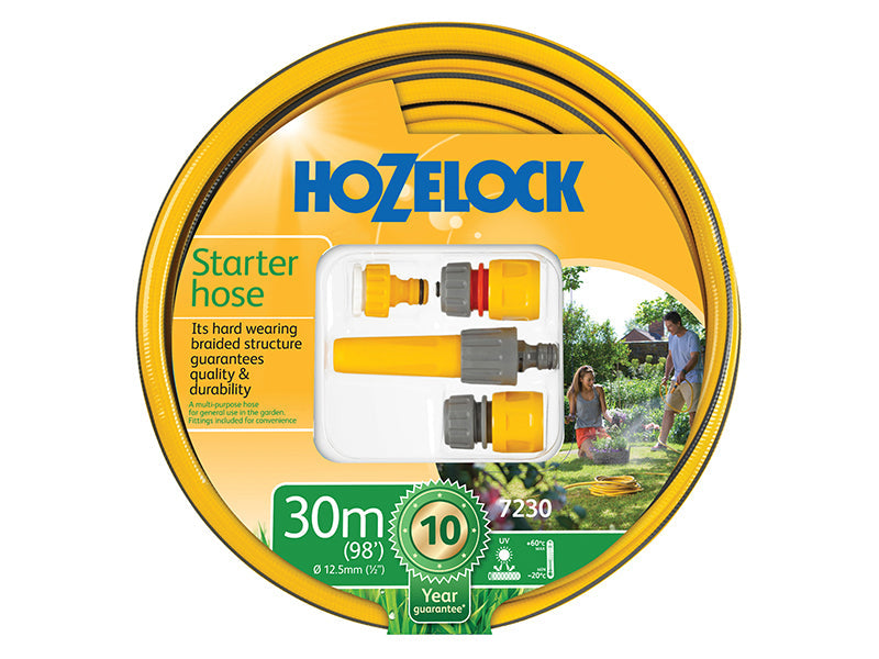 7230P Starter Hose Starter Set 30m 12.5mm (1/2in) Diameter, Hozelock