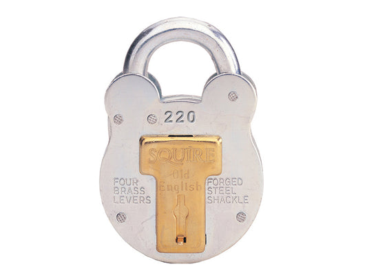 220 Old English Padlock with Steel Case 38mm, Squire