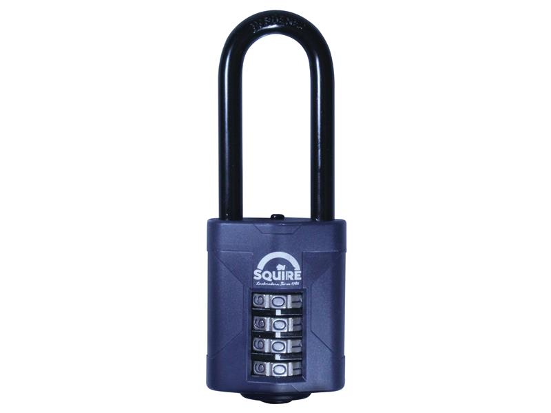 CP50/2.5 Combination Padlock 4-Wheel 50mm Extra Long Shackle 63.5mm, Squire