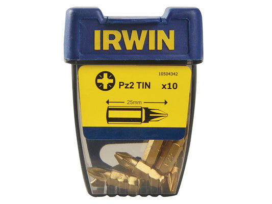 Screwdriver Bits Pozidriv PZ2 25mm Titanium (Pack 10), IRWIN®