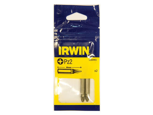 Screwdriver Bits Pozi PZ2 50mm (Pack 2), IRWIN®