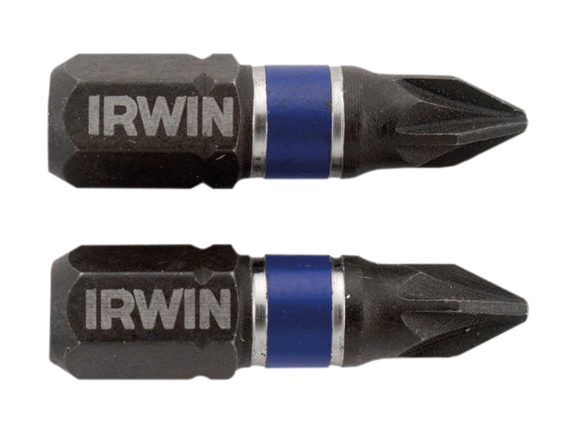 Impact Screwdriver Bits Pozi PZ1 25mm (Pack 2), IRWIN®