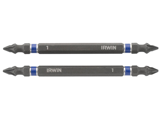 Impact Double-Ended Screwdriver Bits Pozi PZ1 100mm (Pack 2), IRWIN®