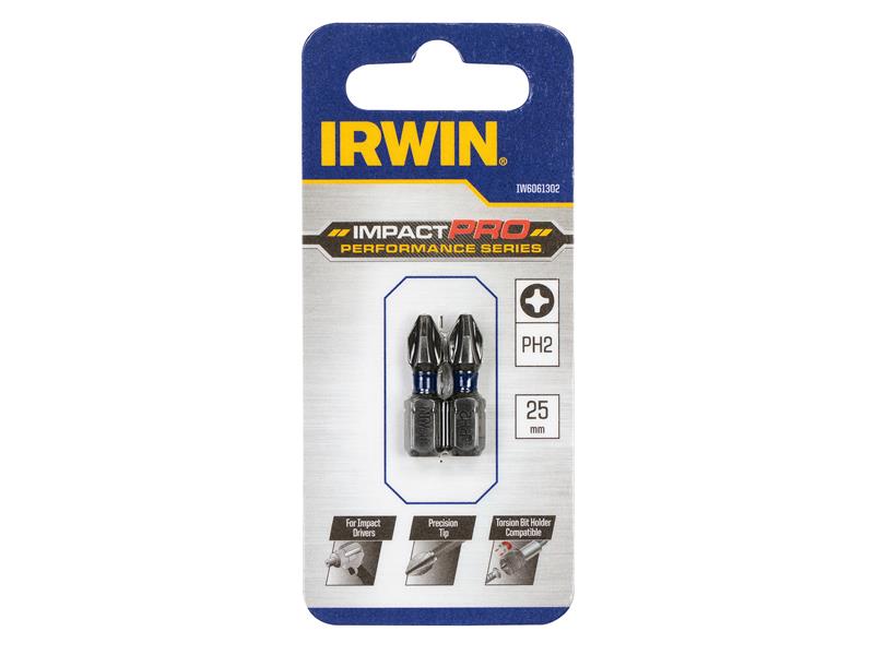 Impact Pro Performance Screwdriver Bits PH2 25mm (Pack 10), IRWIN®