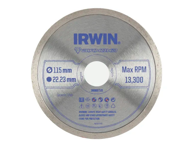 Continuous Rim Diamond Blade 115 x 22.23mm, IRWIN®