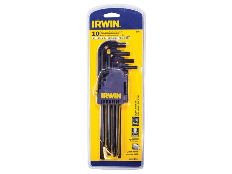 T10756 Long Arm Hex Key Set, 10 Piece (1.5-10mm), IRWIN®