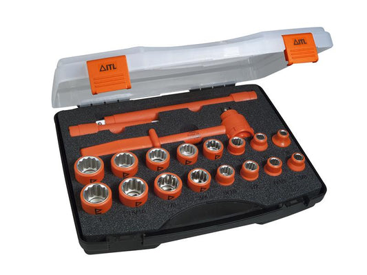 Insulated Socket Set of 19 1/2in Drive, ITL Insulated