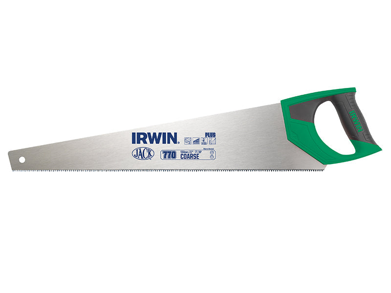 770UHP Coarse Hardpoint Handsaw Soft Grip 550mm (22in) 7 TPI, IRWIN Jack