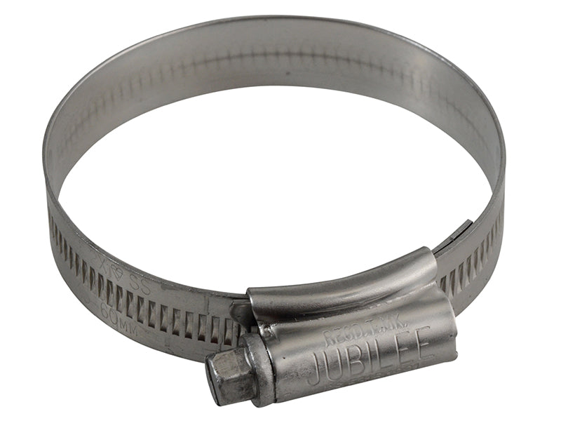 2X Stainless Steel Hose Clip 45 - 60mm (1.3/4 - 2.3/8in), Jubilee®