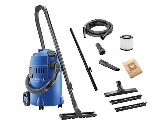 Buddy II Wet & Dry Vacuum with Power Tool Take Off 18 litre 1200W 240V, Nilfisk Alto (Kew)