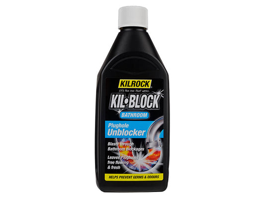 Kil-Block Bathroom Plughole Unblocker 500ml, Kilrock