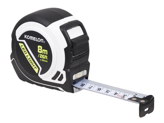 LED LIGHT Tape Measure 8m/26ft (Width 25mm), Komelon