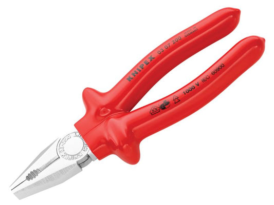 VDE Combination Pliers Dipped Handles 200mm, Knipex