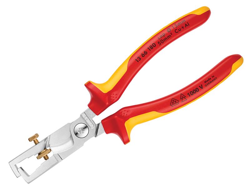 VDE StriX Insulation Stripper with Cable Shears 180mm, Knipex