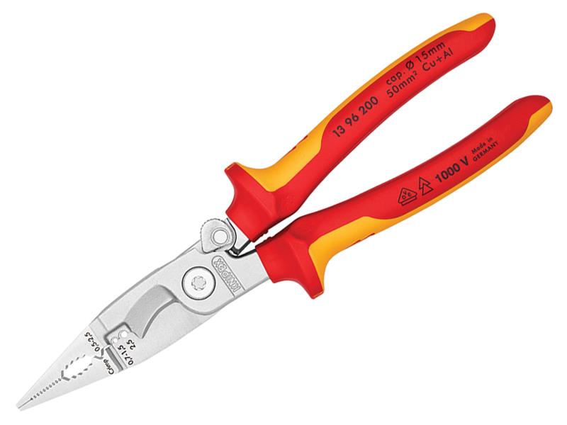 VDE Multifunctional Installation Pliers with Opening Spring 200mm, Knipex