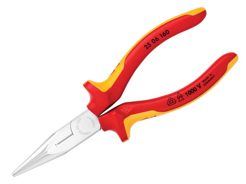 VDE Snipe Nose Side Cutting Pliers (Radio) 160mm, Knipex