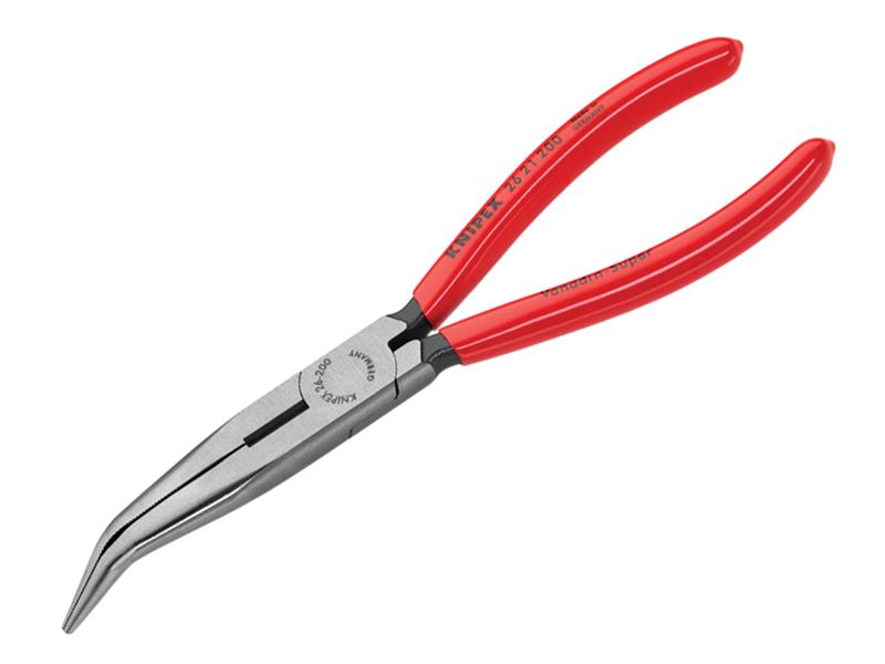 Bent Snipe Nose Side Cutting Pliers PVC Grip 200mm (8in), Knipex