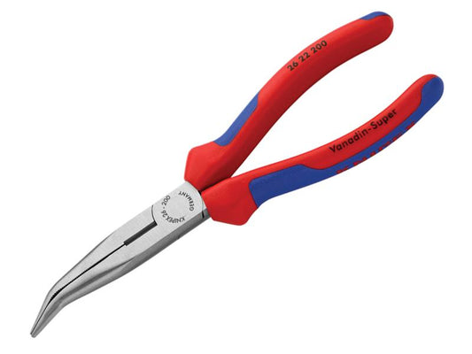 Bent Snipe Nose Side Cutting Pliers Multi-Component Grip 200mm (8in), Knipex