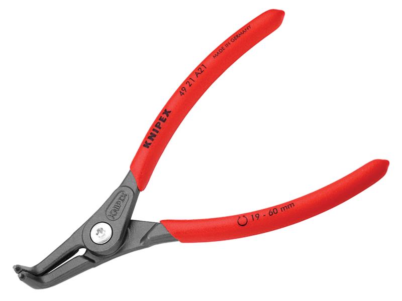 Precision Circlip Pliers External 90° Bent Tip 19-60mm A21, Knipex