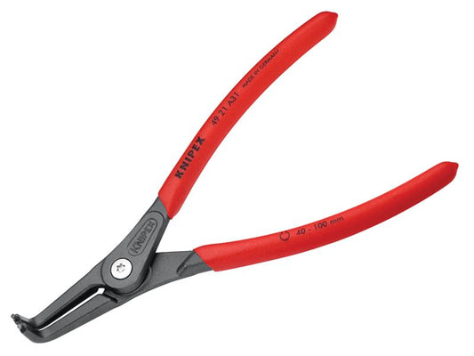 Precision Circlip Pliers External 90° Bent Tip 40-100mm A31, Knipex